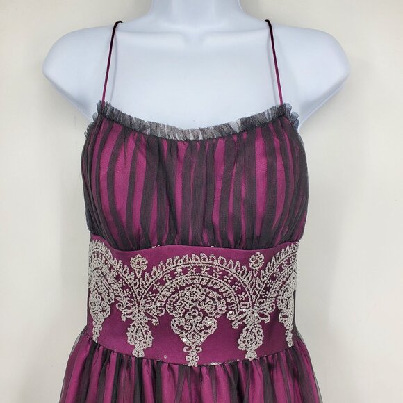 Vintage Morgan Co Purple Y2K Empire Waist Whimsigoth Dark Fairy Glam Goth Dress - Picture 6 of 11